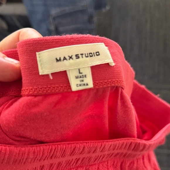 Max Studio Vibrant Red A-Line Skirt - Picture 2 of 2